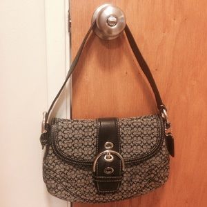 Coach Signature C Soho Flap Bag # C0894-F12308 EUC
